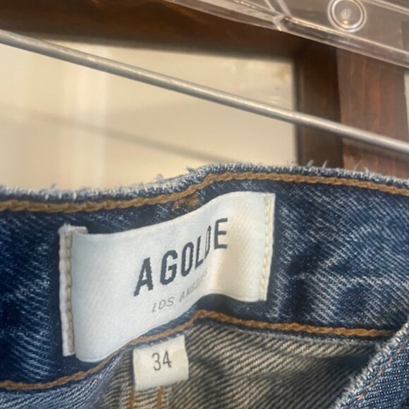 Agolde Riley Crop: High Rise Straight Jeans, Size 34. NWT. - Picture 4 of 6